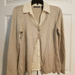 Liz Claiborne Silk Collared Sweater Top